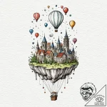 Tattoo sketch, elevated thought balloon, a cl… – tattoo sketch (№1752482978_0, 14.07.2025 08:49) — tattoovalue.net