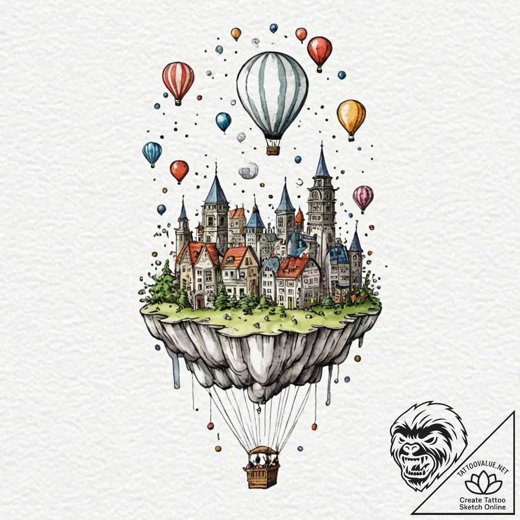 Tattoo sketch, elevated thought balloon, a cl... - tattoo sketch (№1752482978_0, 14.07.2025 08:49) — tattoovalue.net