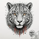 Tattoo sketch, jaguar spirit, digital stripes… – tattoo sketch (№1752483502_0, 14.07.2025 08:58) — tattoovalue.net