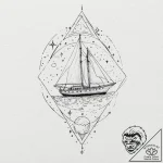 Tattoo sketch, yacht deck, holographic stars,… – tattoo sketch (№1752483827_0, 14.07.2025 09:03) — tattoovalue.net