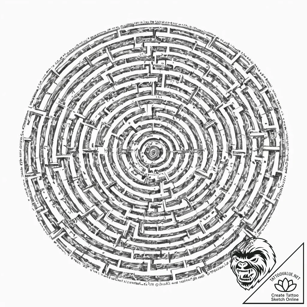 Tattoo sketch, twisted path of fate (data lab... - tattoo sketch (№1752484666_0, 14.07.2025 09:17) — tattoovalue.net
