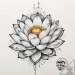 Tattoo sketch, lotus of living data, a beauti… – tattoo sketch (№1752484834_0, 14.07.2025 09:20) — tattoovalue.net