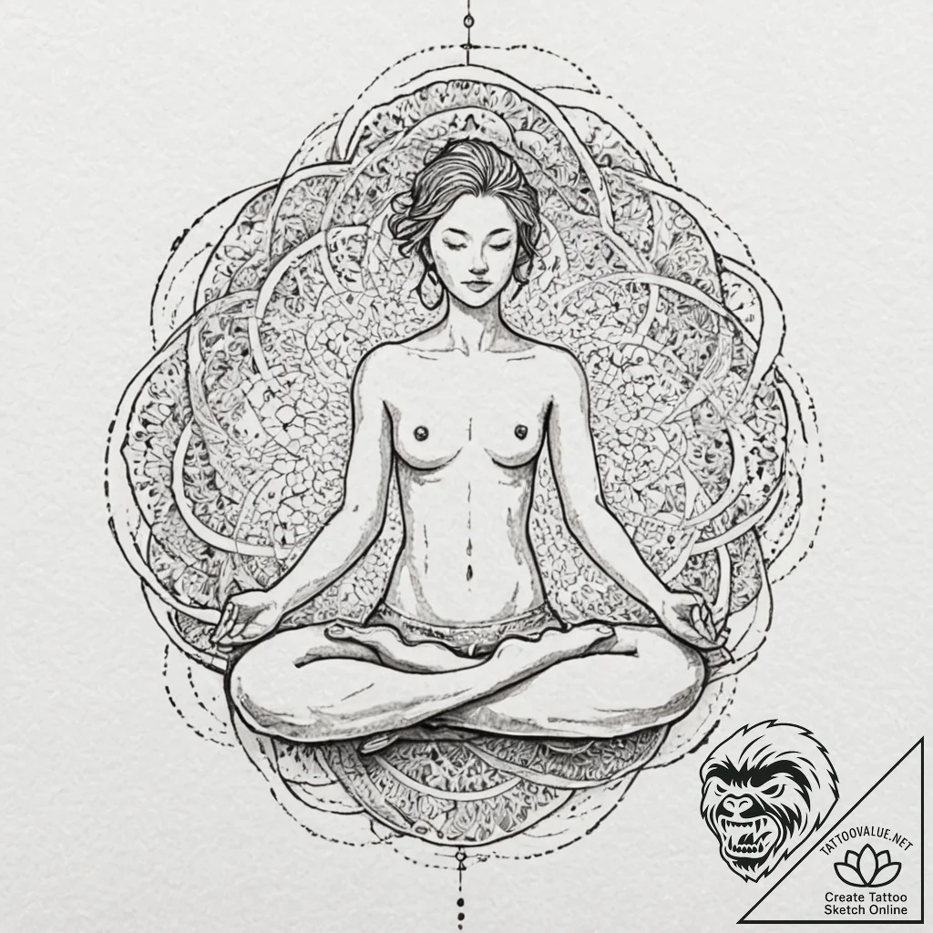 Tattoo sketch, comforting chaos: an abstract,... - tattoo sketch (№1752485255_0, 14.07.2025 09:27) — tattoovalue.net
