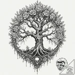 Tattoo sketch, juniper tree, ancient wisdom,… – tattoo sketch (№1752485340_0, 14.07.2025 09:29) — tattoovalue.net