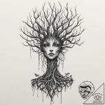 Tattoo sketch, neon forest spirit, a mystical… – tattoo sketch (№1752485673_0, 14.07.2025 09:34) — tattoovalue.net
