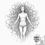 Tattoo sketch, neural net nymph, a delicate,… – tattoo sketch (№1752486180_0, 14.07.2025 09:43) — tattoovalue.net