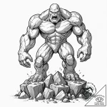 Tattoo sketch, xenolithic golem awakening, a… – tattoo sketch (№1752486262_0, 14.07.2025 09:44) — tattoovalue.net