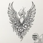 Tattoo sketch, xerophyte phoenix, a phoenix,… – tattoo sketch (№1752486430_0, 14.07.2025 09:47) — tattoovalue.net