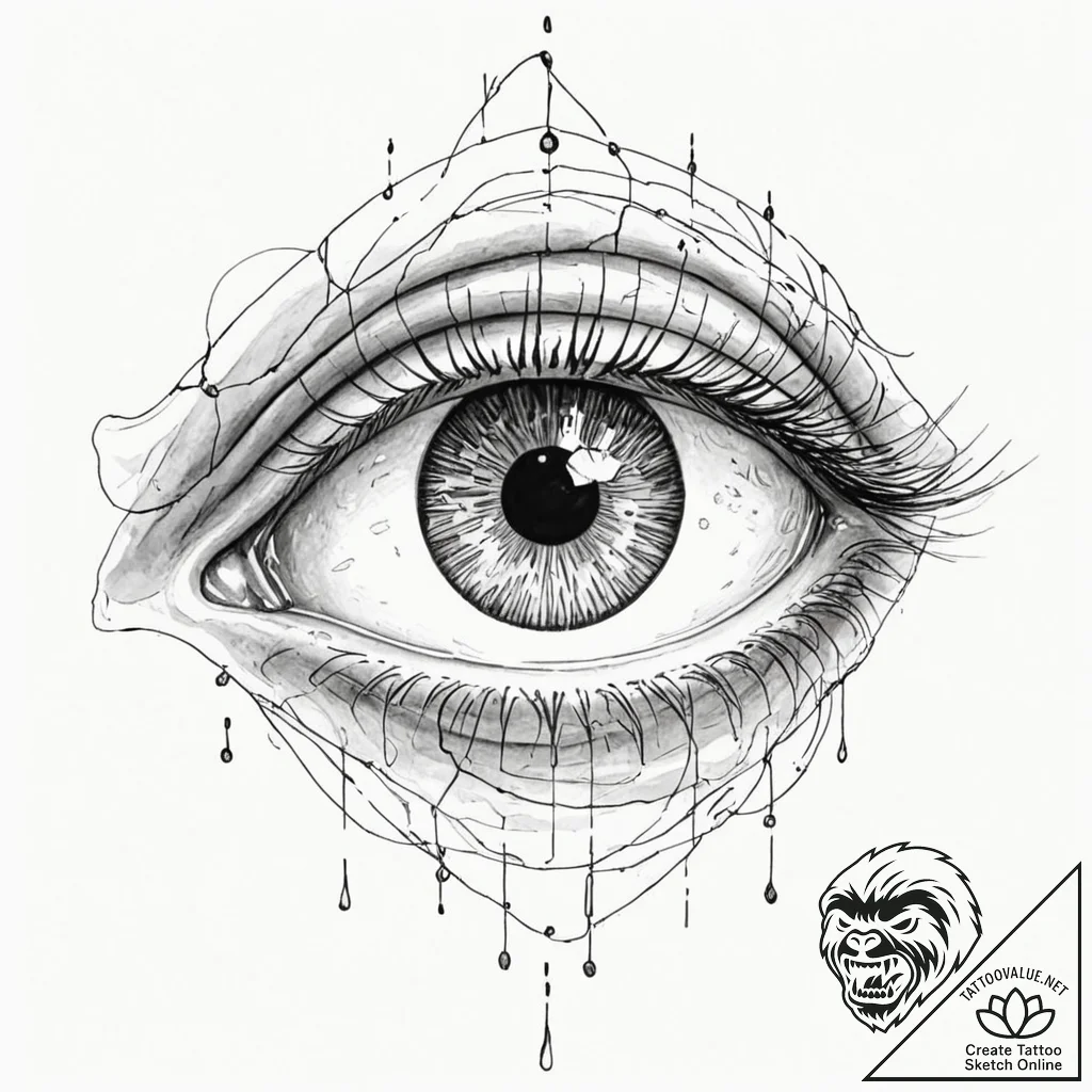 Tattoo sketch, glimpse of the metaverse, a st... - tattoo sketch (№1752486514_0, 14.07.2025 09:48) — tattoovalue.net