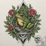 Tattoo sketch, biological hazard symbol overg… – tattoo sketch (№1752487018_0, 14.07.2025 09:56) — tattoovalue.net