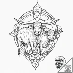 Tattoo sketch, yoke of harmony, interconnecte… – tattoo sketch (№1752487770_0, 14.07.2025 10:09) — tattoovalue.net