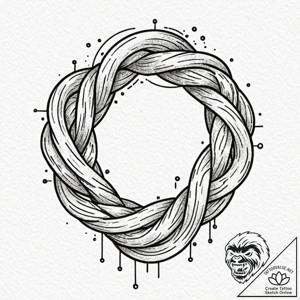 Tattoo sketch, knot of infinite possibilities... - tattoo sketch (№1752488396_0, 14.07.2025 10:19) — tattoovalue.net