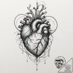 Tattoo sketch, networked heart of humanity, a… – tattoo sketch (№1752489140_0, 14.07.2025 10:32) — tattoovalue.net