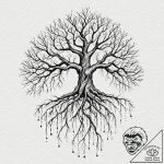 Tattoo sketch, intertwined destinies (tree &… – tattoo sketch (№1752489308_0, 14.07.2025 10:35) — tattoovalue.net