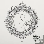 Infinity symbol woven from two different type… – tattoo sketch (№1752489894_0, 14.07.2025 10:44) — tattoovalue.net