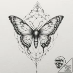 Astral moth with glowing patterns, concept ar… – tattoo sketch (№1752489979_0, 14.07.2025 10:46) — tattoovalue.net
