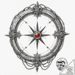 Vault door bound with spectral chains, ink il… – tattoo sketch (№1752490977_0, 14.07.2025 11:02) — tattoovalue.net