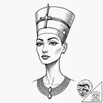 Nefertiti – tattoo sketch (№1752491398_0, 14.07.2025 11:09) — tattoovalue.net