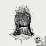 Iron throne made of melted down satellite par… – tattoo sketch (№1752491684_0, 14.07.2025 11:14) — tattoovalue.net