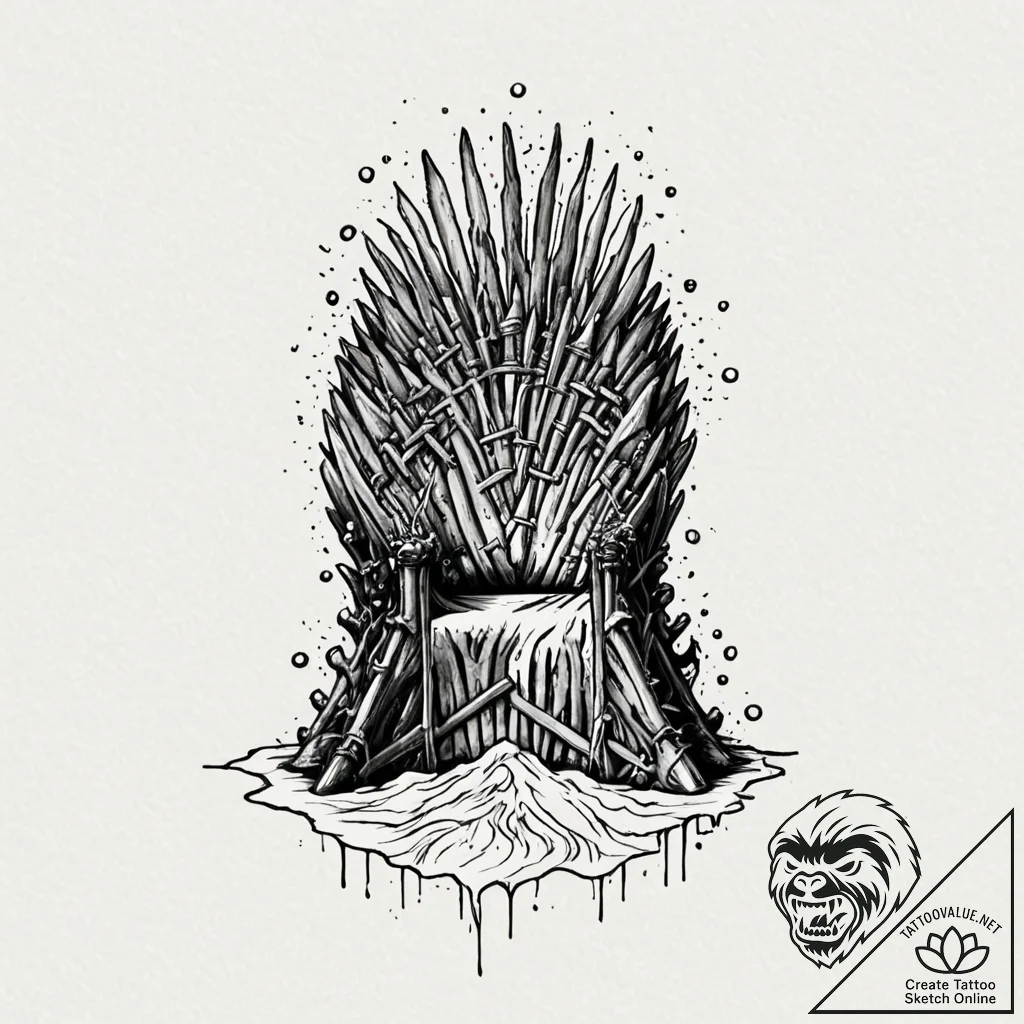 Iron throne made of melted down satellite par... - tattoo sketch (№1752491684_0, 14.07.2025 11:14) — tattoovalue.net