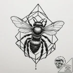 A powerful buzzing bee, industrious,, artisti… – tattoo sketch (№1752492604_0, 14.07.2025 11:30) — tattoovalue.net