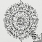 Bone circle in ritual pit, ink illustration f… – tattoo sketch (№1752492681_0, 14.07.2025 11:31) — tattoovalue.net