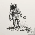 Astronaut’s bootprint on mars dust, filling w… – tattoo sketch (№1752492836_0, 14.07.2025 11:33) — tattoovalue.net