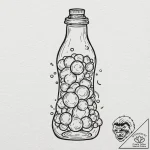 A whimsical bubble in a bottle, trapped,, tat… – tattoo sketch (№1752494583_0, 14.07.2025 12:03) — tattoovalue.net