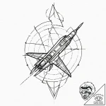 Javelin missile in mid-flight, with a trail o… – tattoo sketch (№1752495495_0, 14.07.2025 12:18) — tattoovalue.net