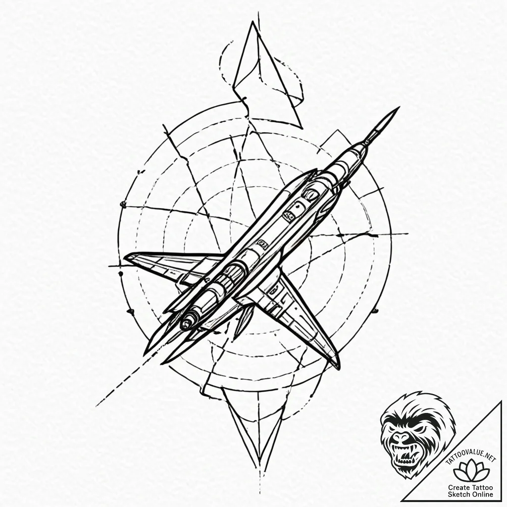 Javelin missile in mid-flight, with a trail o... - tattoo sketch (№1752495495_0, 14.07.2025 12:18) — tattoovalue.net