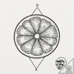 Lemon slice, simple and graphic, tattoo drawi… – tattoo sketch (№1752495662_0, 14.07.2025 12:21) — tattoovalue.net