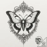 Angelic moth with lunar dust, tattoo line art… – tattoo sketch (№1752496163_0, 14.07.2025 12:29) — tattoovalue.net