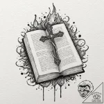 A powerful burning book, destructive,, concep… – tattoo sketch (№1752496913_0, 14.07.2025 12:41) — tattoovalue.net