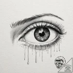Security camera with a single, red, weeping e… – tattoo sketch (№1752497417_0, 14.07.2025 12:50) — tattoovalue.net