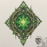 Kryptonite crystal, glowing green, concept ar… – tattoo sketch (№1752497924_0, 14.07.2025 12:58) — tattoovalue.net