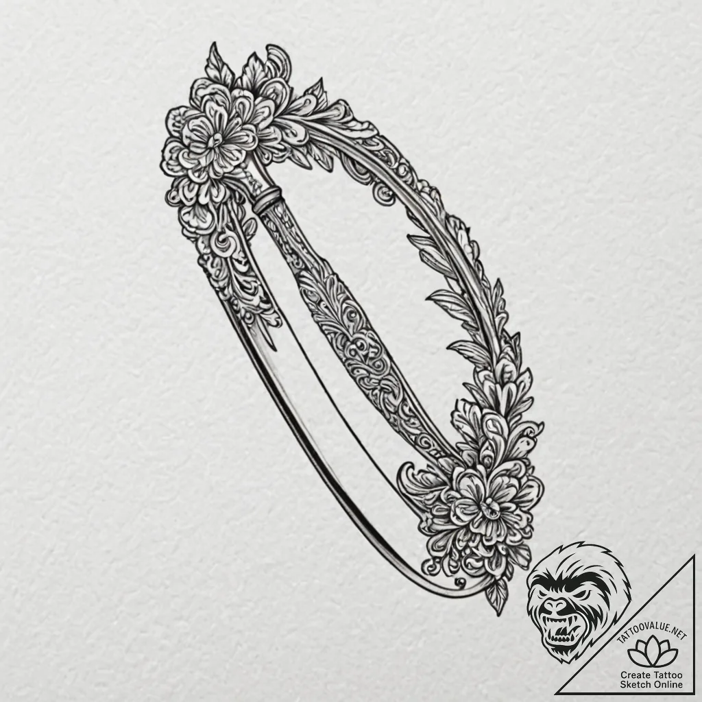 A straight razor (is there, but can be ornate... - tattoo sketch (№1752498267_0, 14.07.2025 13:04) — tattoovalue.net