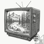 Old crt television displaying only static, wi… – tattoo sketch (№1752498351_0, 14.07.2025 13:05) — tattoovalue.net