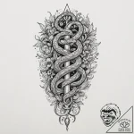 Serpent dagger crowned in stars, artistic tat… – tattoo sketch (№1752499035_0, 14.07.2025 13:17) — tattoovalue.net