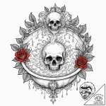 A whimsical bubble bath with flower petals an… – tattoo sketch (№1752499291_0, 14.07.2025 13:21) — tattoovalue.net