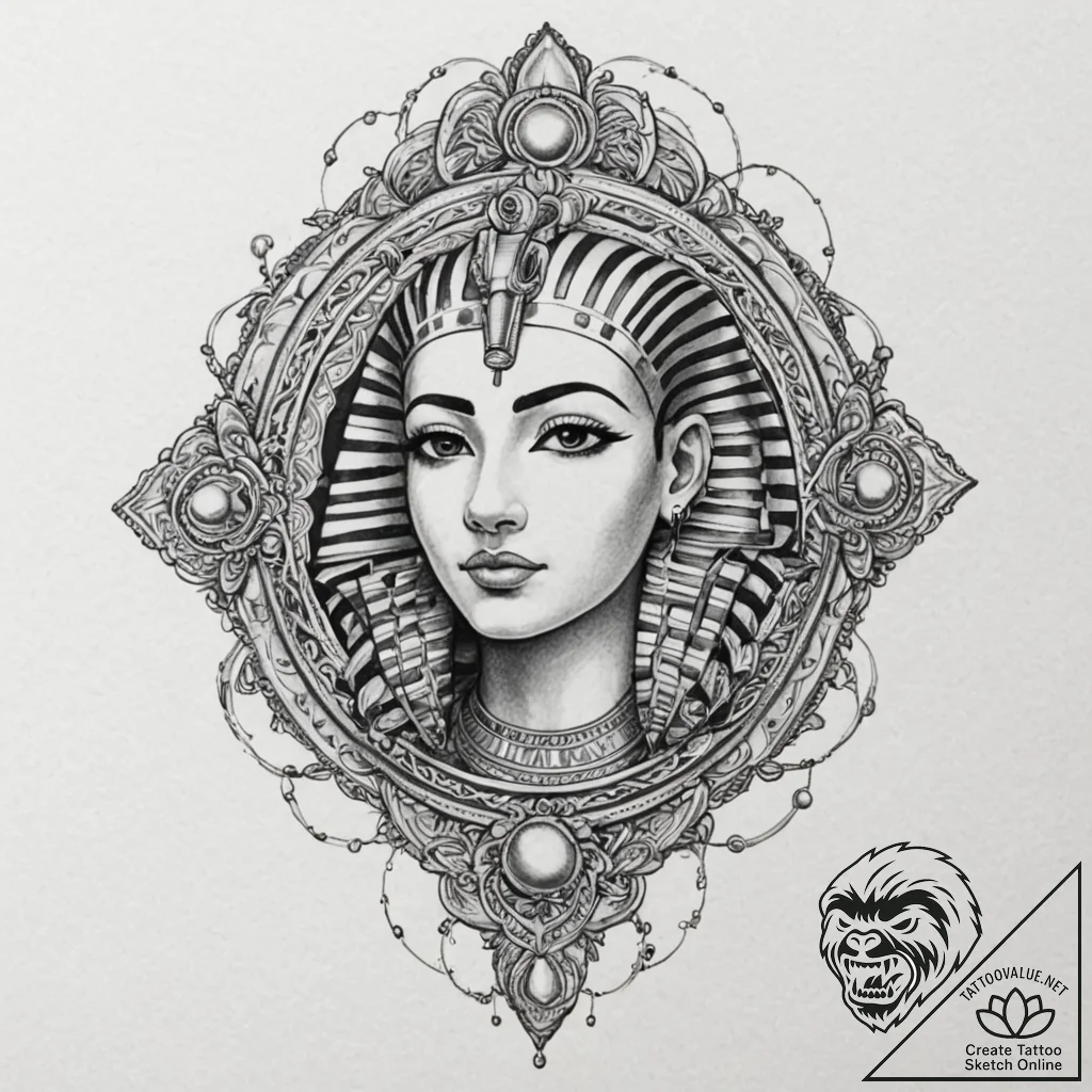Egyptian sarcophagus, tattoo sketch design, b... - tattoo sketch (№1752500550_0, 14.07.2025 13:42) — tattoovalue.net