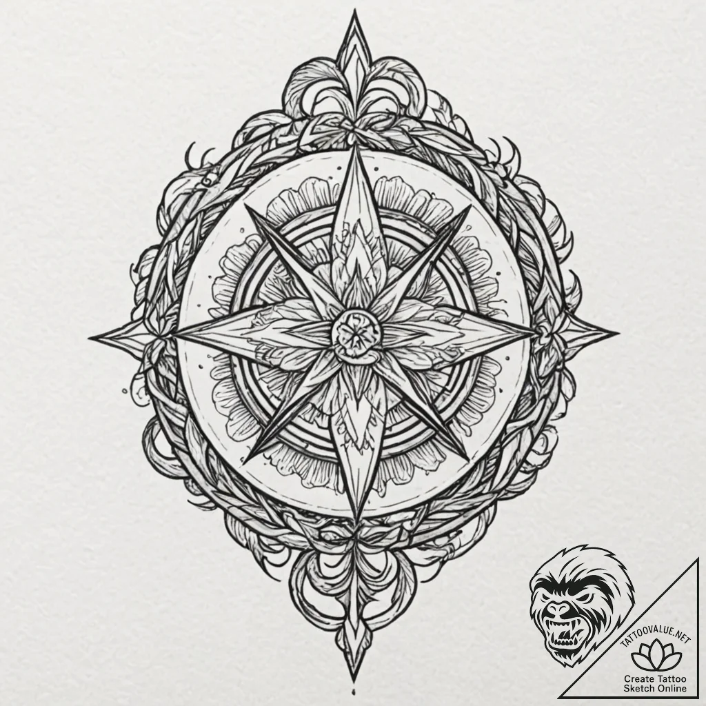 Molten sigil beneath frozen bloom, concept ar... - tattoo sketch (№1752501050_0, 14.07.2025 13:50) — tattoovalue.net