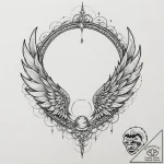 Hollow wings beneath celestial gate, tattoo d… – tattoo sketch (№1752502485_0, 14.07.2025 14:14) — tattoovalue.net