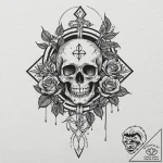 Burning sigil floating above palm, tattoo fla… – tattoo sketch (№1752502656_0, 14.07.2025 14:17) — tattoovalue.net