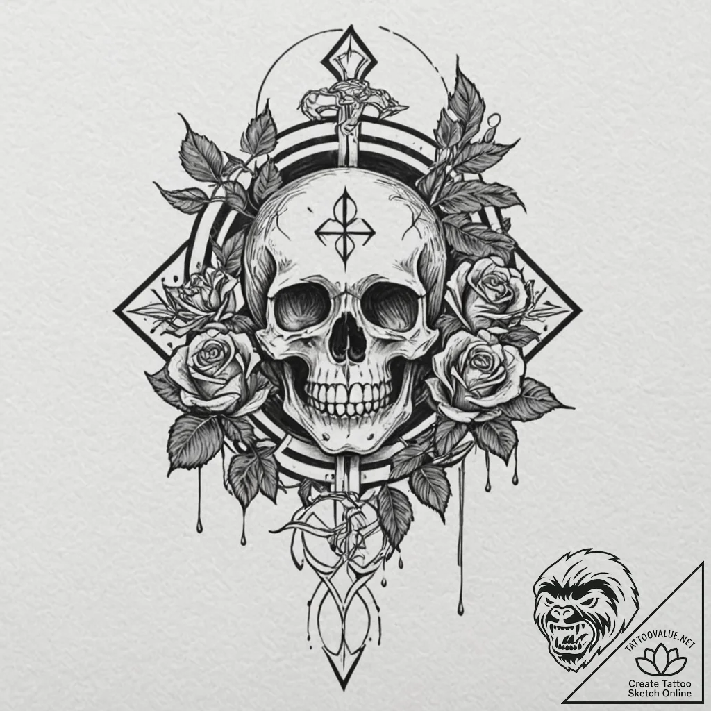 Burning sigil floating above palm, tattoo fla... - tattoo sketch (№1752502656_0, 14.07.2025 14:17) — tattoovalue.net