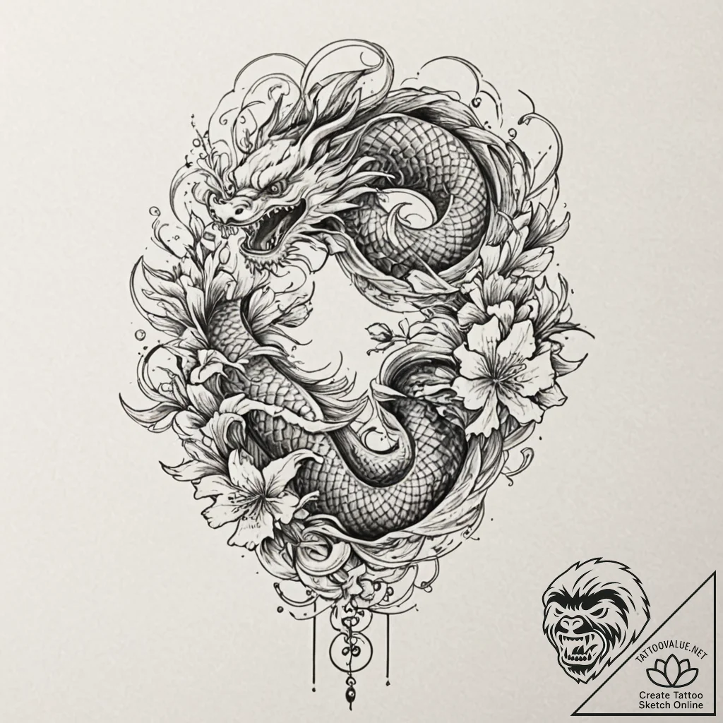 An abstract painting with swirling vibrant co... - tattoo sketch (№1752502909_0, 14.07.2025 14:21) — tattoovalue.net