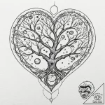 Tree of life, its branches holding planets an… – tattoo sketch (№1752503762_0, 14.07.2025 14:36) — tattoovalue.net