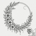 Lunar vines binding spectral bloom, tattoo fl… – tattoo sketch (№1752504187_0, 14.07.2025 14:43) — tattoovalue.net