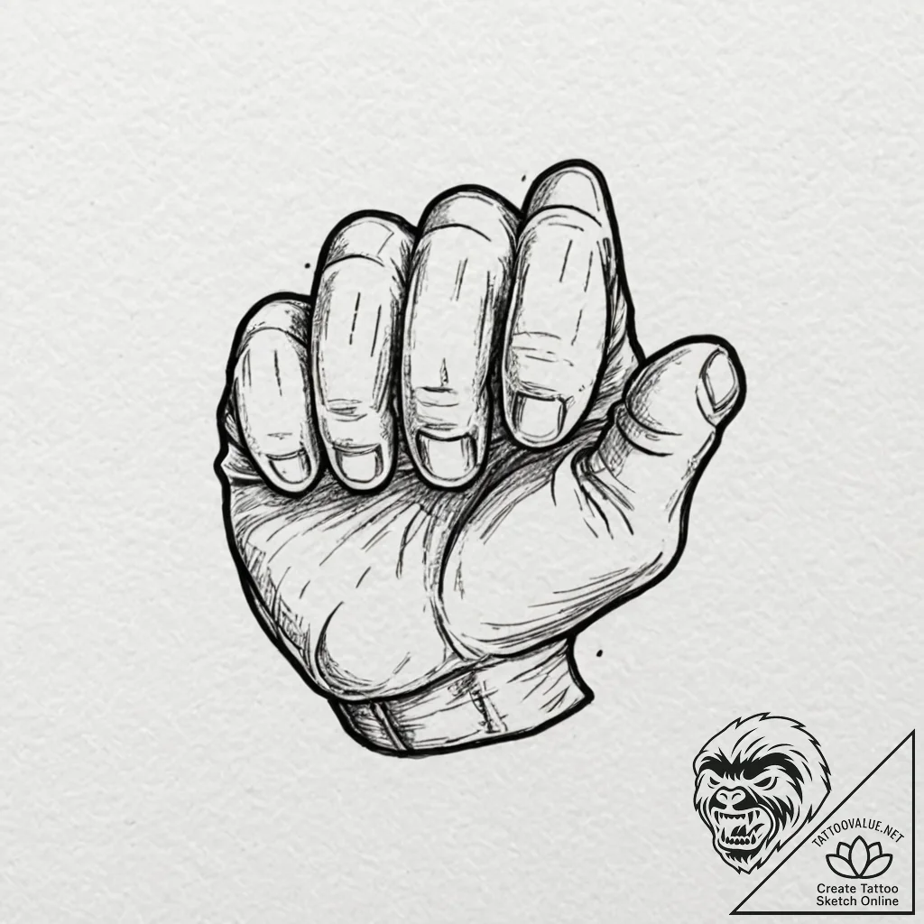 Brawler's knuckles, scarred and wrapped in ro... - tattoo sketch (№1752504359_0, 14.07.2025 14:45) — tattoovalue.net