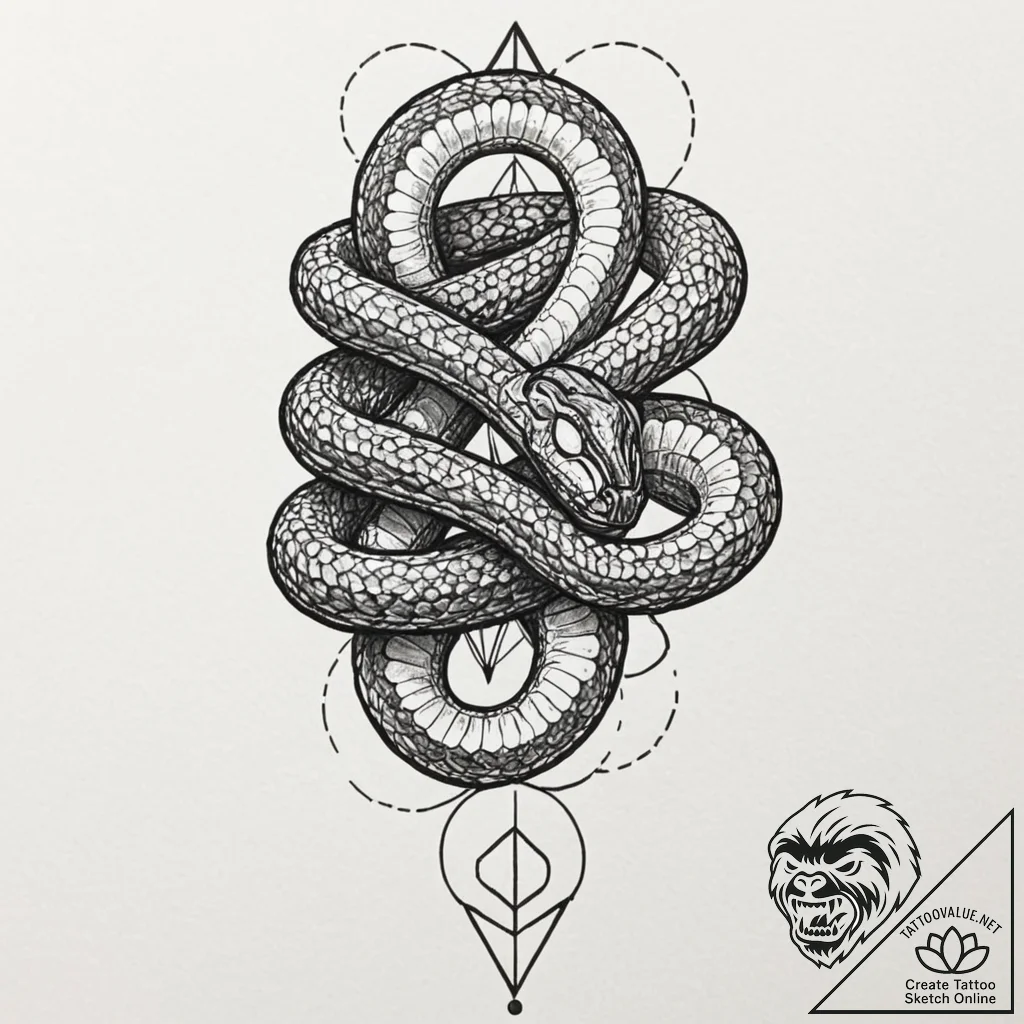 Cobra, concept art for tattoo, black outline... - tattoo sketch (№1752504614_0, 14.07.2025 14:50) — tattoovalue.net