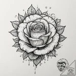 Rose petals falling through mist, tattoo sket… – tattoo sketch (№1752505129_0, 14.07.2025 14:58) — tattoovalue.net